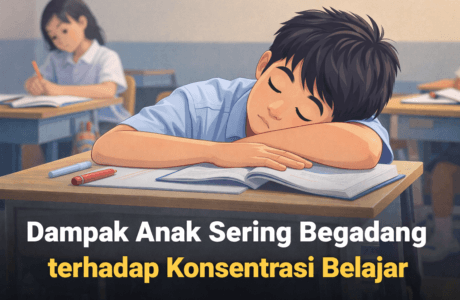 ilustrasi dempak anak sering begadang tidur di kelas