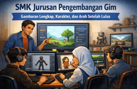 Ilustrasi pembelajaran SMK jurusan pengembangan gim
